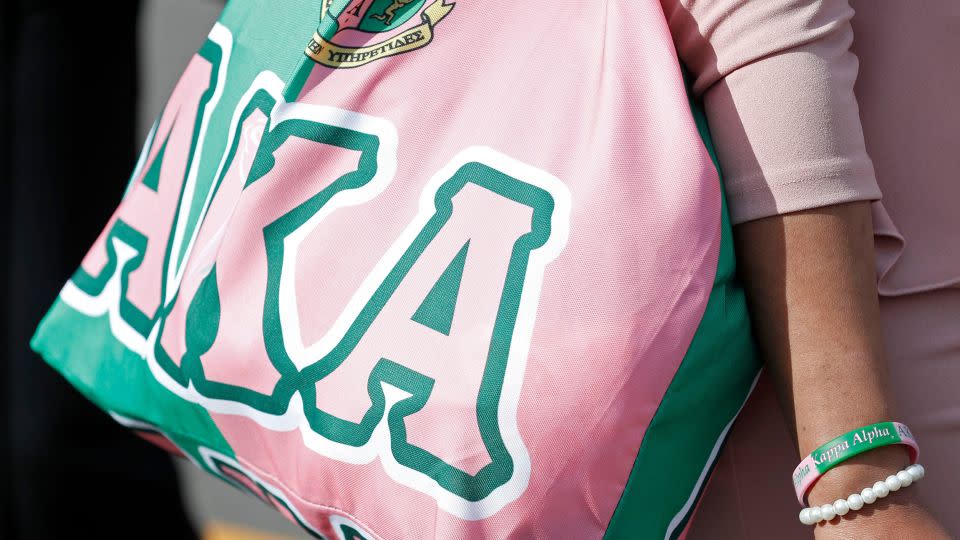 Members of Alpha Kappa Alpha can often be spotted in salmon pink and apple green, the sorority's official colors. - Christine Tannous /The Commercial Appeal/USA Today Network