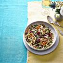 <p>This vibrant salad is ready in just 25 minutes and is filled with halloumi, sultanas, parsley, black olives, beetroot and crunchy pumpkin seeds.</p><p><strong>Recipe: <a href="https://www.goodhousekeeping.com/uk/food/recipes/a35278352/halloumi-couscous-salad/" rel="nofollow noopener" target="_blank" data-ylk="slk:Halloumi couscous salad;elm:context_link;itc:0;sec:content-canvas" class="link ">Halloumi couscous salad</a></strong></p>