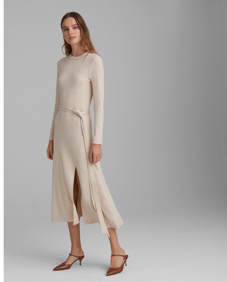 Long-Sleeve Rib-Knit Dress. Image via Club Monaco.