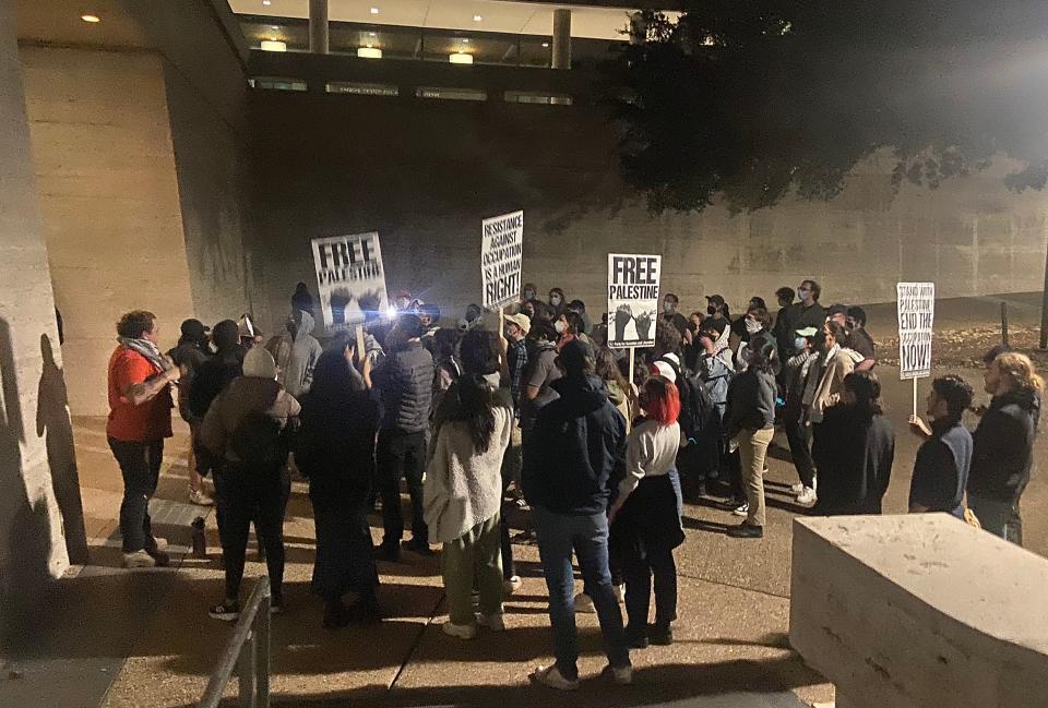 Two pro-Palestinian protests were held last week on the University of Texas campus demanding that two teaching assistants be reinstated — the first at a walkout from a UT Law School event involving Bari Weiss, the author of “How to Fight Antisemitism” and founder of The Free Press, and the second at the School of Social Work.