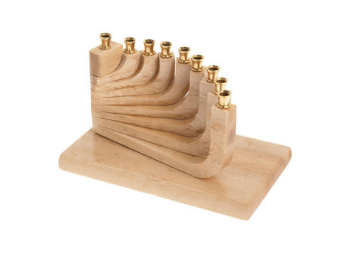 Barneys New York Bird's Eye Maple Menorah- Natural