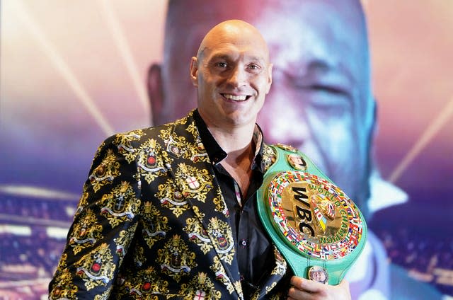 Both Fury, pictured, and Usyk are unbeaten (Zac Goodwin/PA)