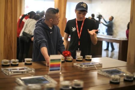 FILE PHOTO: A customer shops for recreational marijuana at the MedMen store in West Hollywood, California U.S. January 2, 2018. REUTERS/Lucy Nicholson/File Photo