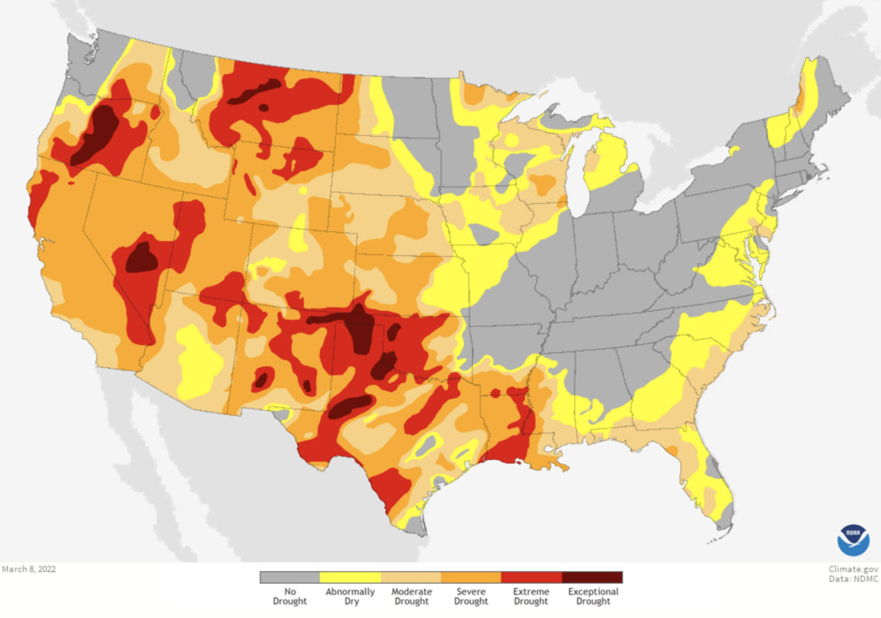 The latest drought monitor update. (climate.gov)