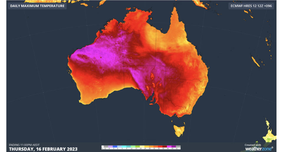 Weatherzone's heat map of Australia.