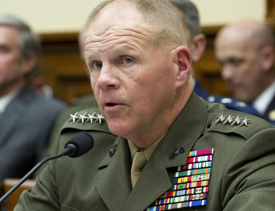 Lt. Gen. Robert Neller, commandant of the Marine Corps, testifies on Capitol Hill, April 5, 2017. (Photo: Jose Luis Magana/AP)