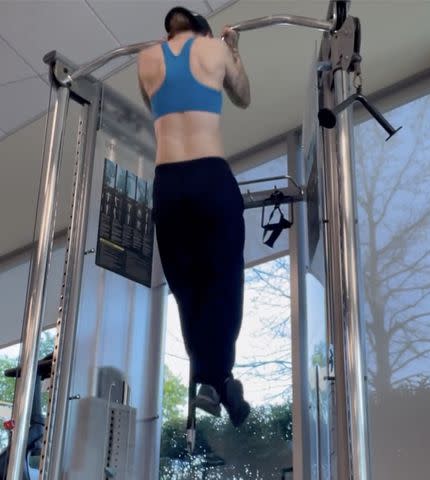 <p>Morgan Wade/Instagram</p> Morgan Wade at the gym