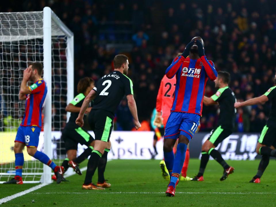 Benteke took over penalty duties but missed in the 93rd minute: Getty