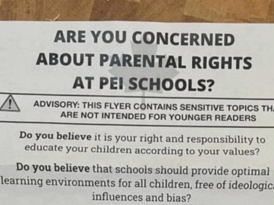 The flyers have been appearing in mailboxes and on windshields over the past few days.  (CBC - image credit)