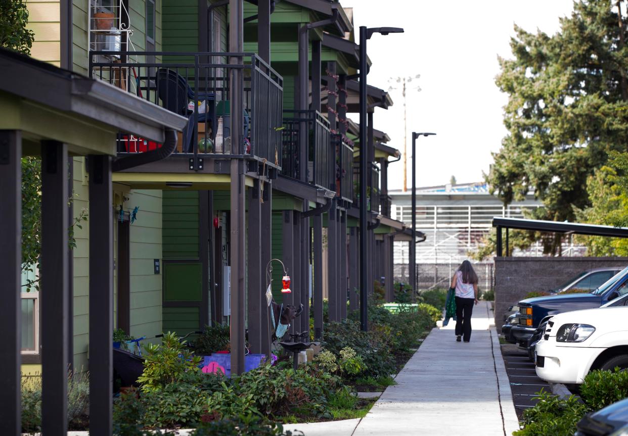 The Sarang Apartments in West Eugene are one affordable housing project built by Homes for Good in cooperation with local governments.