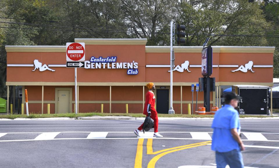 Centerfold Gentlemen's Club at 4351 Philips Highway is shown in this 2023 photograph. A new law before the Florida Legislature could raise the minimum age of exotic dancers from 18 to 21. Jacksonville imposed a similar age restriction last year.