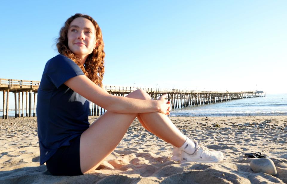 Ventura High's Sadie Engelhardt, posing by the Ventura Pier, broke a few records by Simi Valley legend Sarah Baxter during her remarkable junior season in cross country.