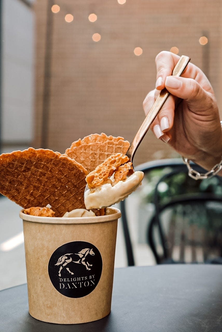 Daxton Delights gelato pickup window in downtown Birmingham is open for the summer season offering specialty sundaes and scoops.