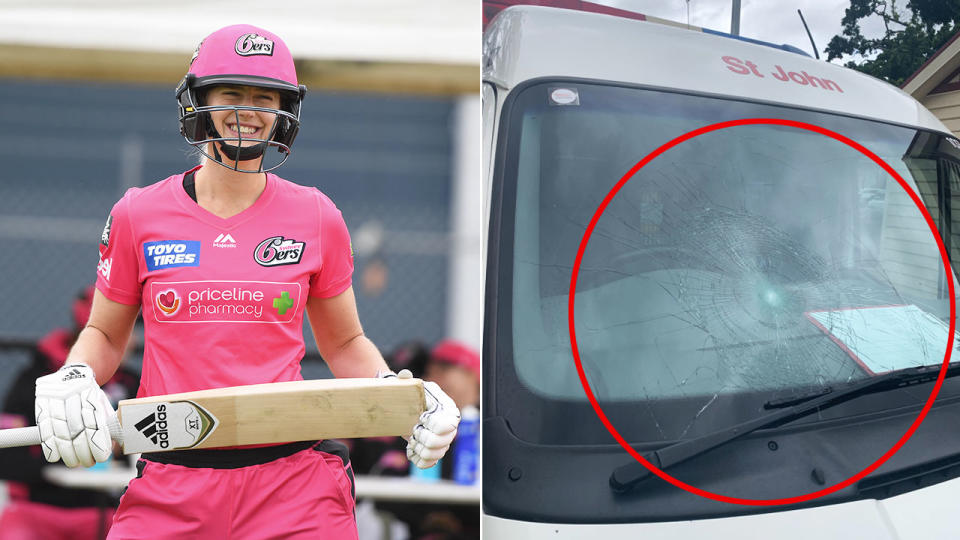 This St John Ambulance vehicle felt the wrath of Ellyse Perry in the WBBL.
