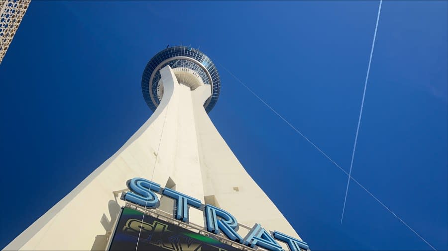 The STRAT tower on Las Vegas Boulevard. (Lauren Negrete / KLAS)
