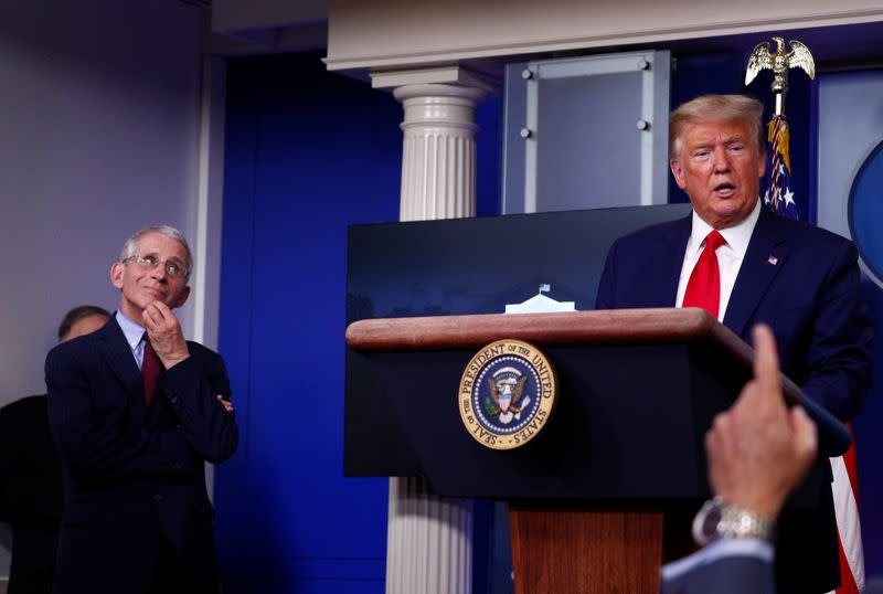 U.S. President Trump leads daily coronavirus response briefing at the White House in Washington