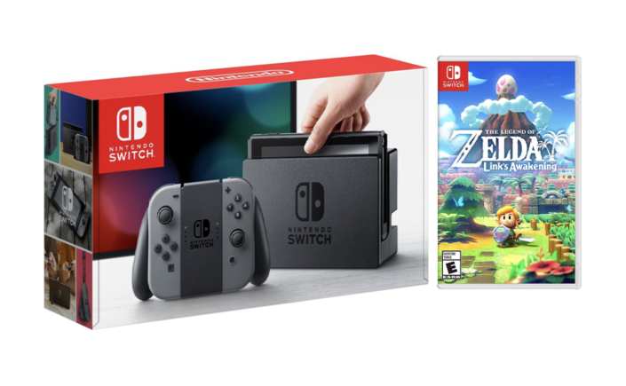 Nintendo Switch Gray Joy-Con Console Bundle with The Legend of Zelda: Link's Awakening