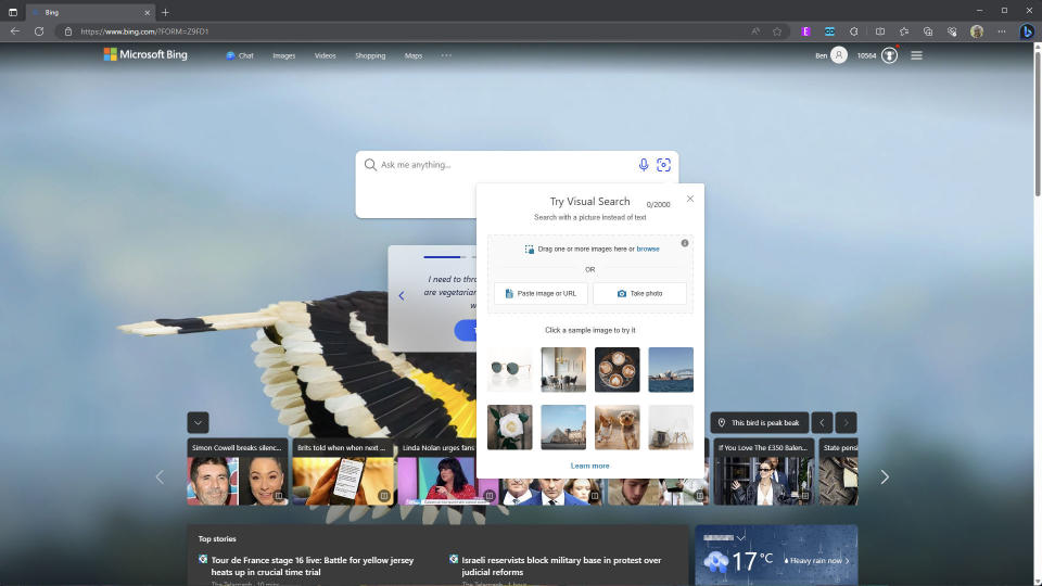 Visual Search in Bing Chat