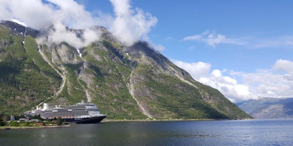 Holland America's ship in Eidfjord, Norway