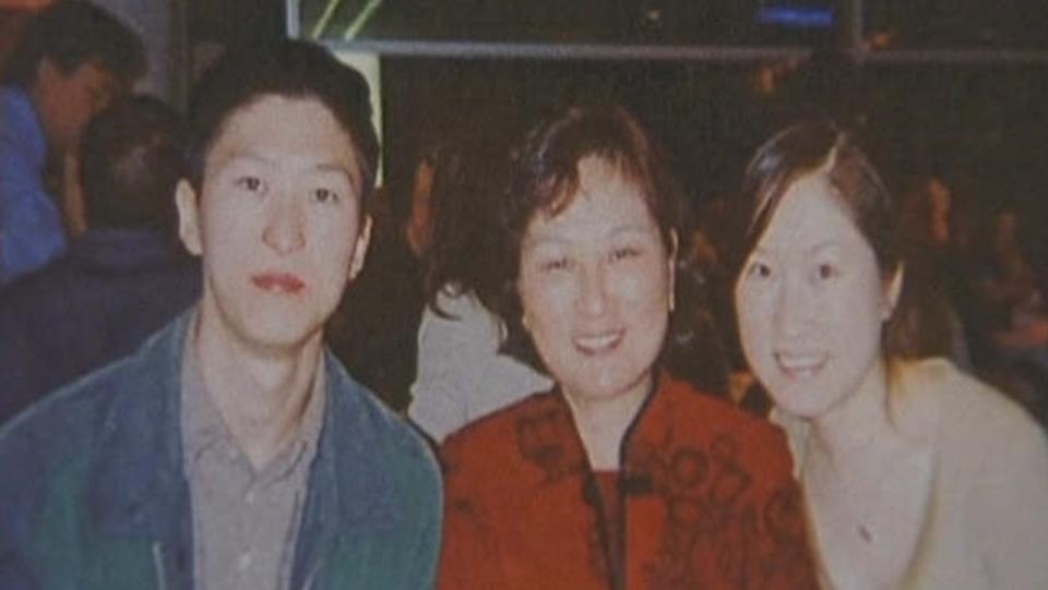 UNDATED : Video still of Pin and Christy Bo Shen and Shiquin Zhu, wife and two grown children of Raymond Chen in undated copy photo, who were murdered in 2003 by Raymond's gay lover Crespin Adanguidi (27), who has now been sentenced to three life terms at Supreme Court in Sydney, 03/06/05 after being found guilty of the killings. Pic Must Credit Channel Ten (10).\nNSW / Crime / Murder