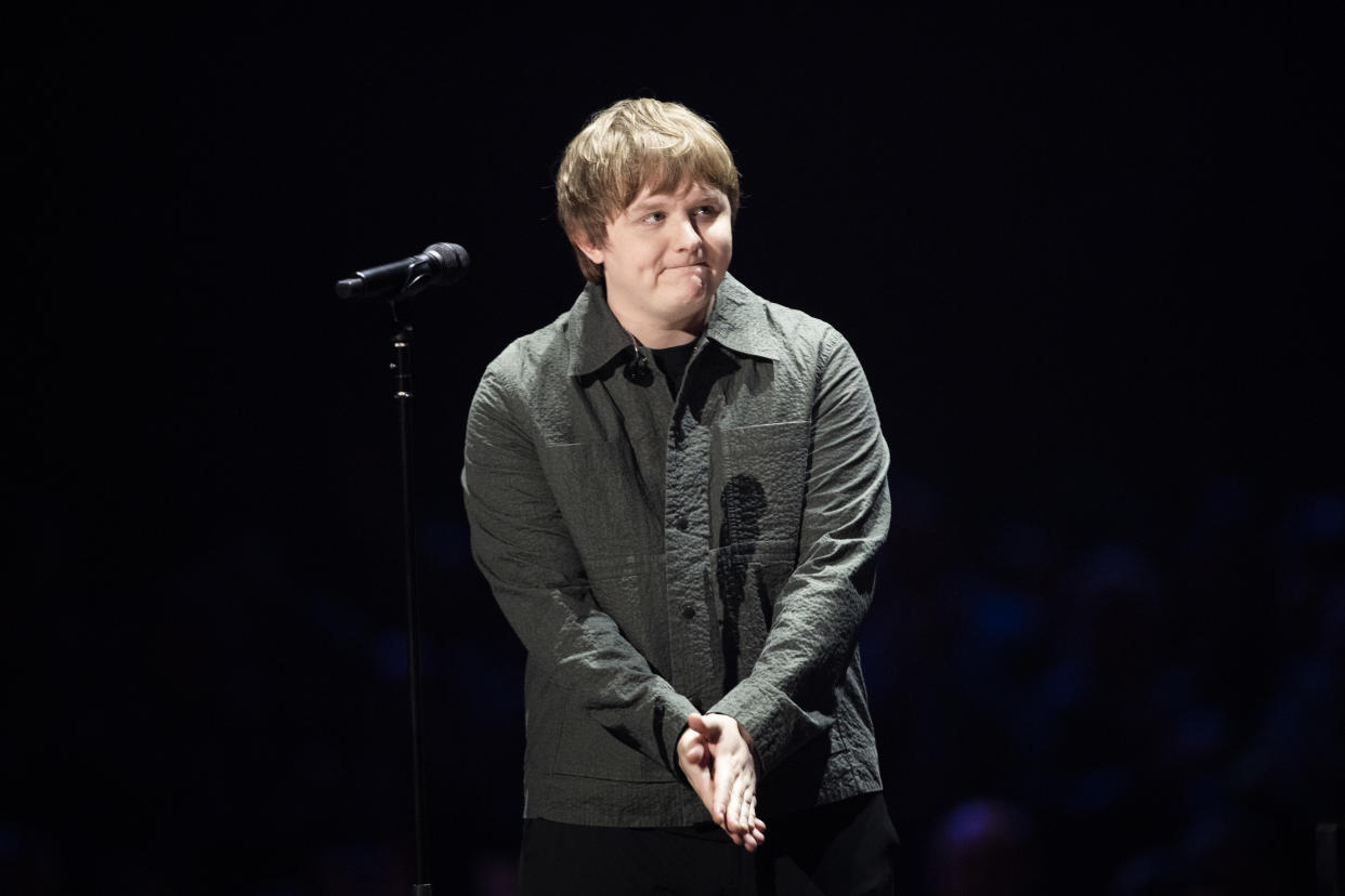 Lewis Capaldi performs during The BRIT Awards 2020 at The O2 Arena on February 18, 2020 in London, England. (Photo by Gareth Cattermole/Getty Images)