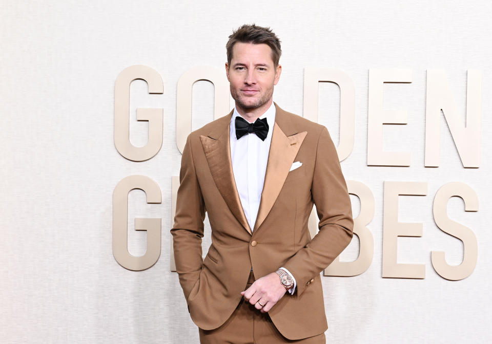 Justin Hartley at the 81st Annual Golden Globe Awards in Beverly Hills on Jan. 7, 2023.