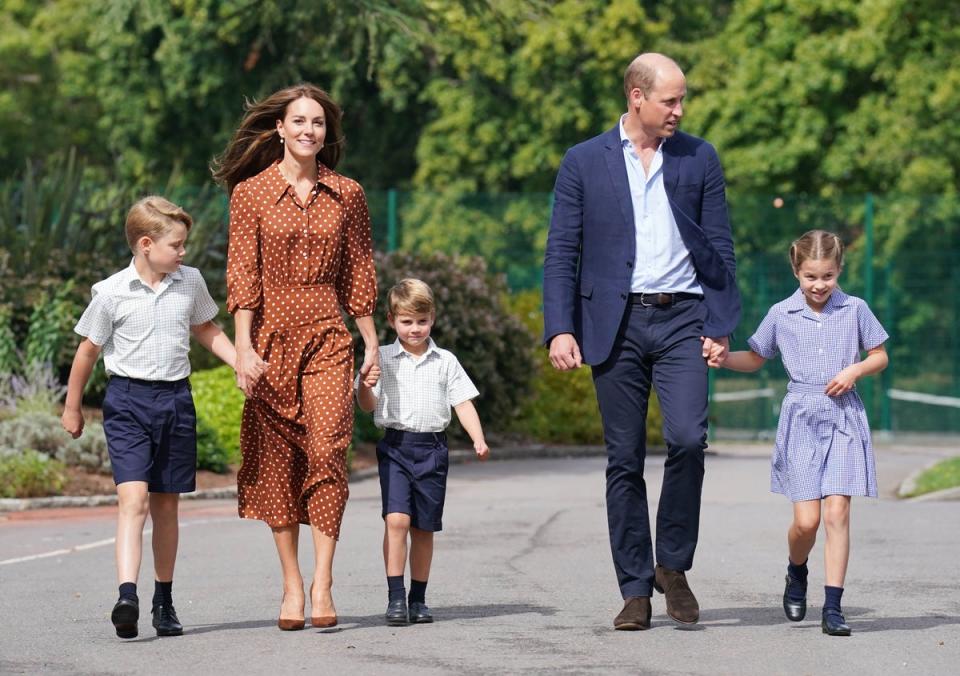 The Cambridge family arrive at Lambrook School (Jonathan Brady/PA) (PA Media)