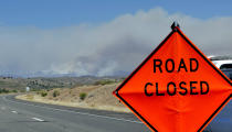 <p>A fire burns near Mayer, Ariz, Wednesday, June 28, 2017, as seen from Spring Valley, Ariz. The fire has burned over 28 square miles (73 square kilometers). More than 500 firefighters are battling the blaze that’s near the small town where 19 members of an elite firefighting unit were killed while battling a blaze four years ago. (AP Photo/Matt York) </p>