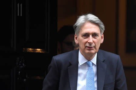 File Photo - Britain's Finance Secretary Philip Hammond leaves 11 Downing Street, London, Britain, November 15, 2017. REUTERS/Toby Melville