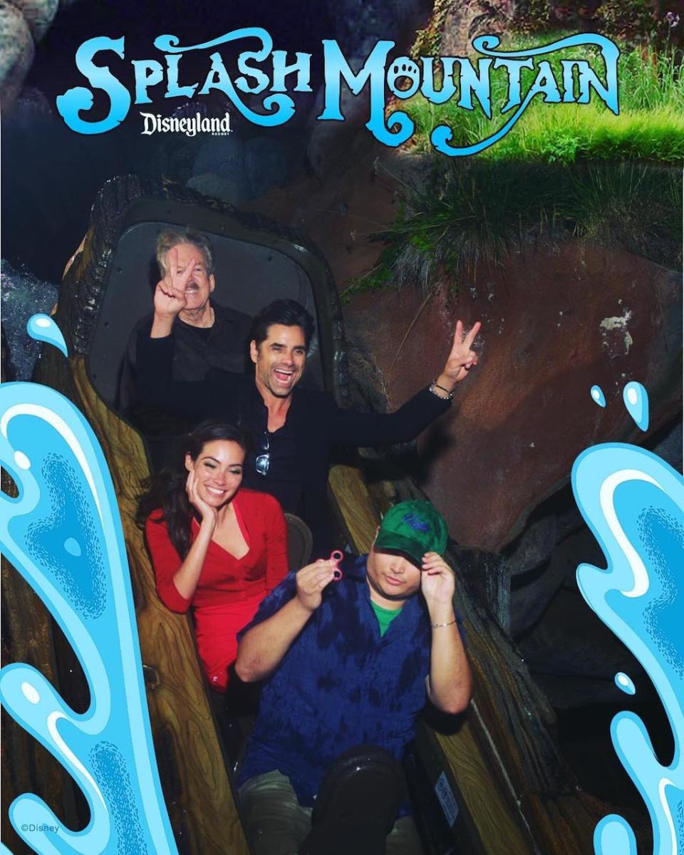 <p>A longtime fan of the Disney universe, Stamos enjoyed a special trip to the <a rel="nofollow noopener" href="https://www.instagram.com/p/BWp1_ucAr4J/?taken-by=johnstamos" target="_blank" data-ylk="slk:Splash Mountain ride;elm:context_link;itc:0;sec:content-canvas" class="link ">Splash Mountain ride</a> with a Disney Imagineer, Tony Baxter. “My whole life I’ve dreamt about riding Splash Mountain w/ the man who created it- then I blocked his face.” Ha. (Photo: John Stamos via Instagram) </p>