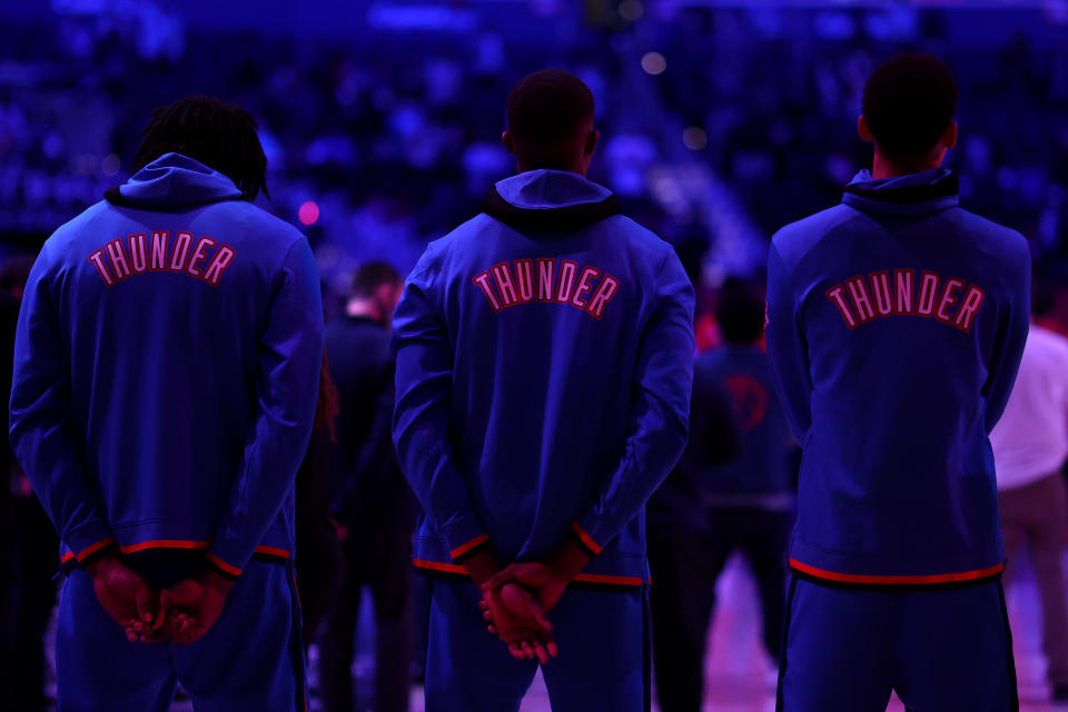 The Oklahoma City Thunder have three first-round picks in the 2022 NBA draft. (Patrick Smith/Getty Images)