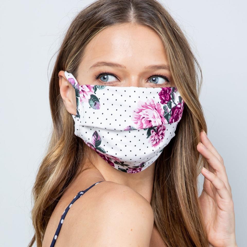 Recently, <a href="https://fave.co/2LiLWzL" target="_blank" rel="noopener noreferrer">Etsy</a> has been exploding with face masks. You'll spot every print out there &mdash;  from <a href="https://fave.co/3dyLZDF" target="_blank" rel="noopener noreferrer">peacock feathers</a> to polka dots. <a href="https://fave.co/3fGOq9d" target="_blank" rel="noopener noreferrer">This one</a> is washable, reusable and double-layered. Be sure to check all the details in the description for masks on Etsy before adding them to your cart. <br /><br /><a href="https://fave.co/3fGOq9d" target="_blank" rel="noopener noreferrer">Find this floral and polka dot mask for $5 at Etsy</a>.