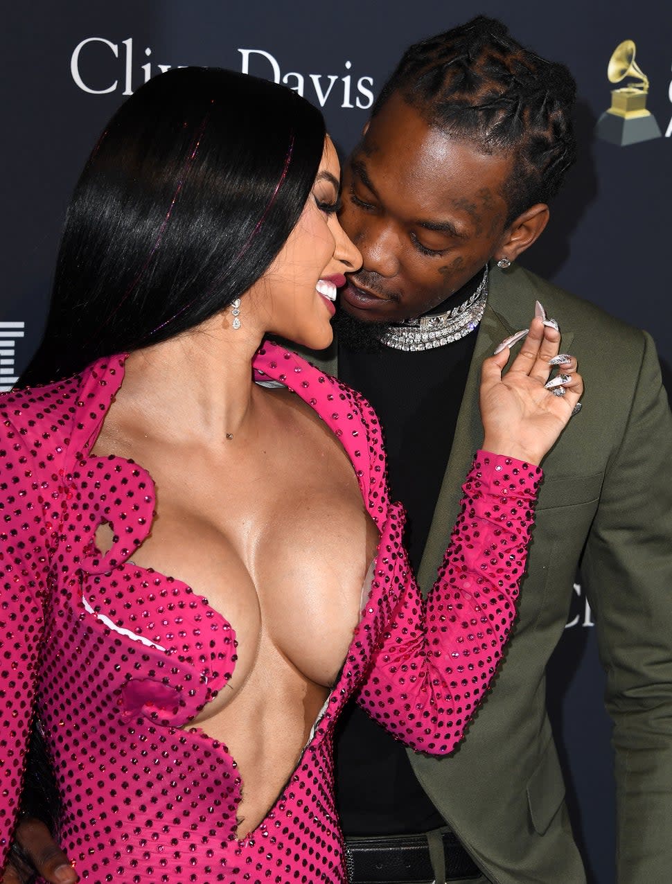 Cardi B and Offset at pre-grammy party 2020