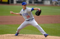 Chicago Cubs starting pitcher Kyle Hendricks delivers during the first inning of a baseball game against the Pittsburgh Pirates in Pittsburgh, Sunday, May 12, 2024. (AP Photo/Gene J. Puskar)