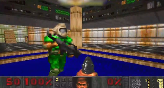  Still image from video of Doom in Fortnite. 