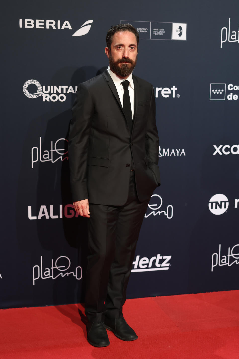 RIVIERA MAYA, MEXICO - APRIL 20: Pablo Larrain poses during the red carpet for the 11th edition of Premios Platino at Xcaret on April 20, 2024 in Riviera Maya, Mexico.  (Photo by Hector Vivas/Getty Images)