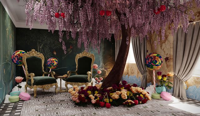 <p>booking.com</p> 'Wonka'-themed hotel suite