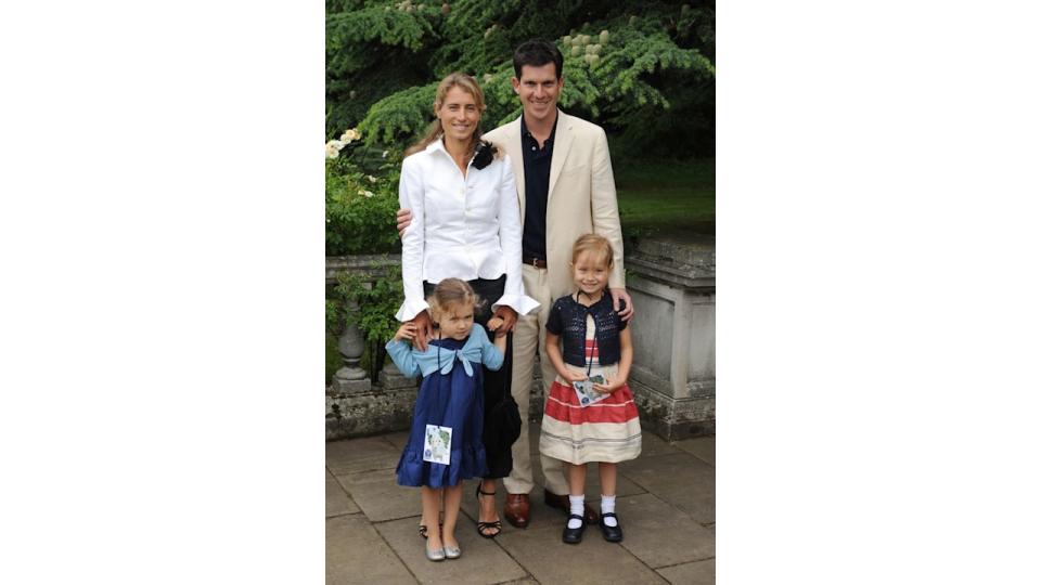 Tim with Rosie and Olivia at the Ralph Lauren Wimbledon Garden Party