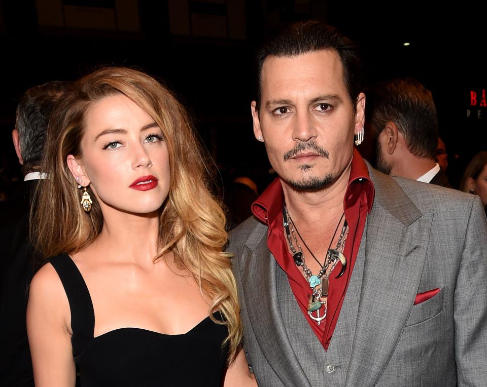 Amber Heard and Jonny Depp at an event