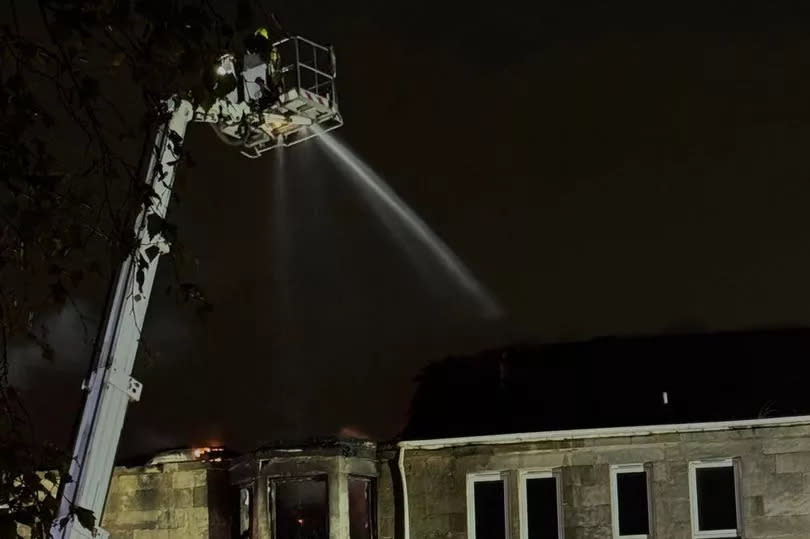 Fire crews at the scene in Paisley on Saturday morning