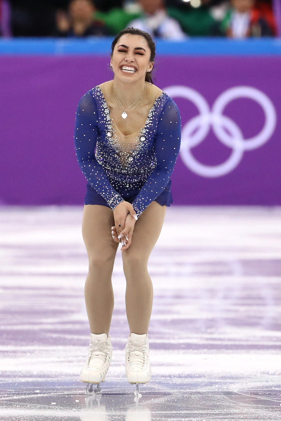 <p>Gabrielle Daleman of Canada reacts after her routine in the Figure Skating Team Event ? Ladies? Single Free Skating on day three of the PyeongChang 2018 Winter Olympic Games at Gangneung Ice Arena on February 12, 2018 in Gangneung, South Korea. (Photo by Jamie Squire/Getty Images) </p>