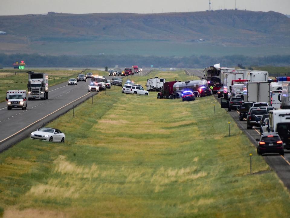 The crash happened near Hardin in Montana (AP)