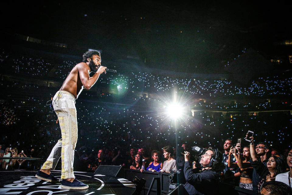 Glover as Childish Gambino performing in Las Vegas, Sept. 21, 2018