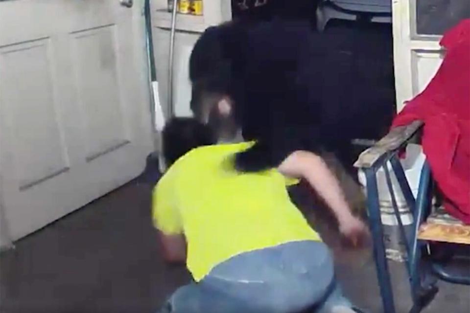 man fighting bear