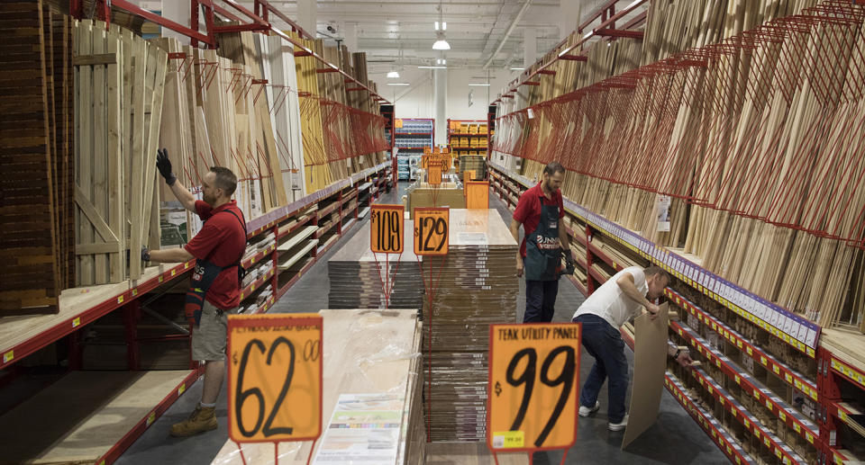 Bunnings Warehouse wood display. Source: Getty Images