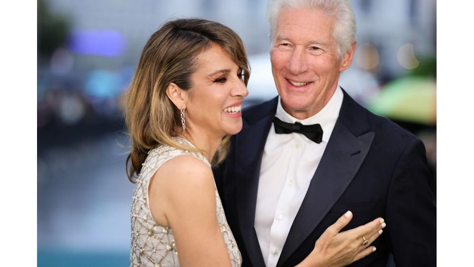 Alejandra Gere and Richard Gere attend the "Wisdom of Happiness" green carpet during the 20th Zurich Film Festival