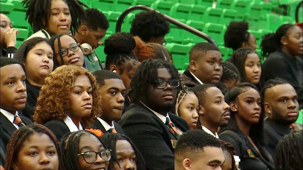 FAMU students attend the university's MLK Convocation on Friday, January 12, 2024.