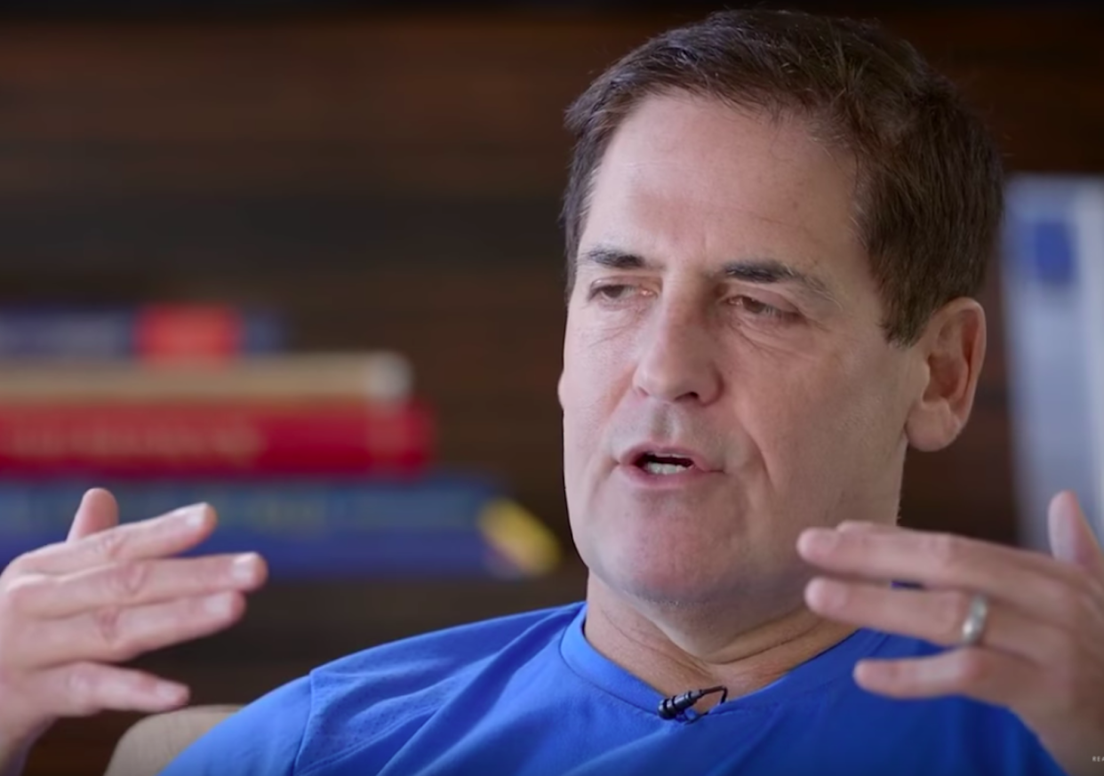 Billionaire tech entrepreneur Mark Cuban is interviewed by hedge fund manager Kyle Bass.