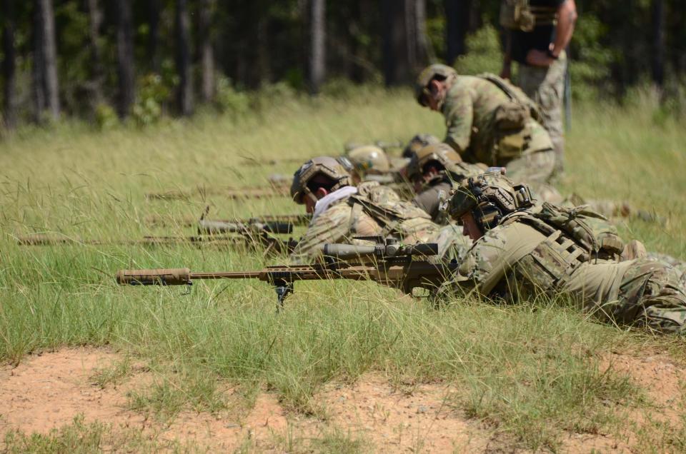 Special Operations Snipers zero their MK-22 Precision Sniper Rifles (PSR) before military free fall test trials on Range 61, Fort Bragg, North Carolina