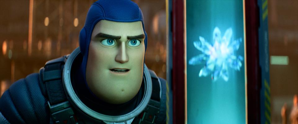 In Pixar's "Lightyear," Chris Evans voices Buzz Lightyear, the cosmic hero who inspired the action figure in "Toy Story."